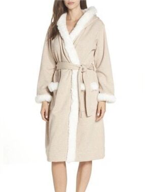 UGG Duffield Deluxe II Spa Robe in Oatmeal Tan - Size Small